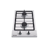 Encimera a gas 2 platos Fensa FCE 2HF GL T Inox, vista frontal