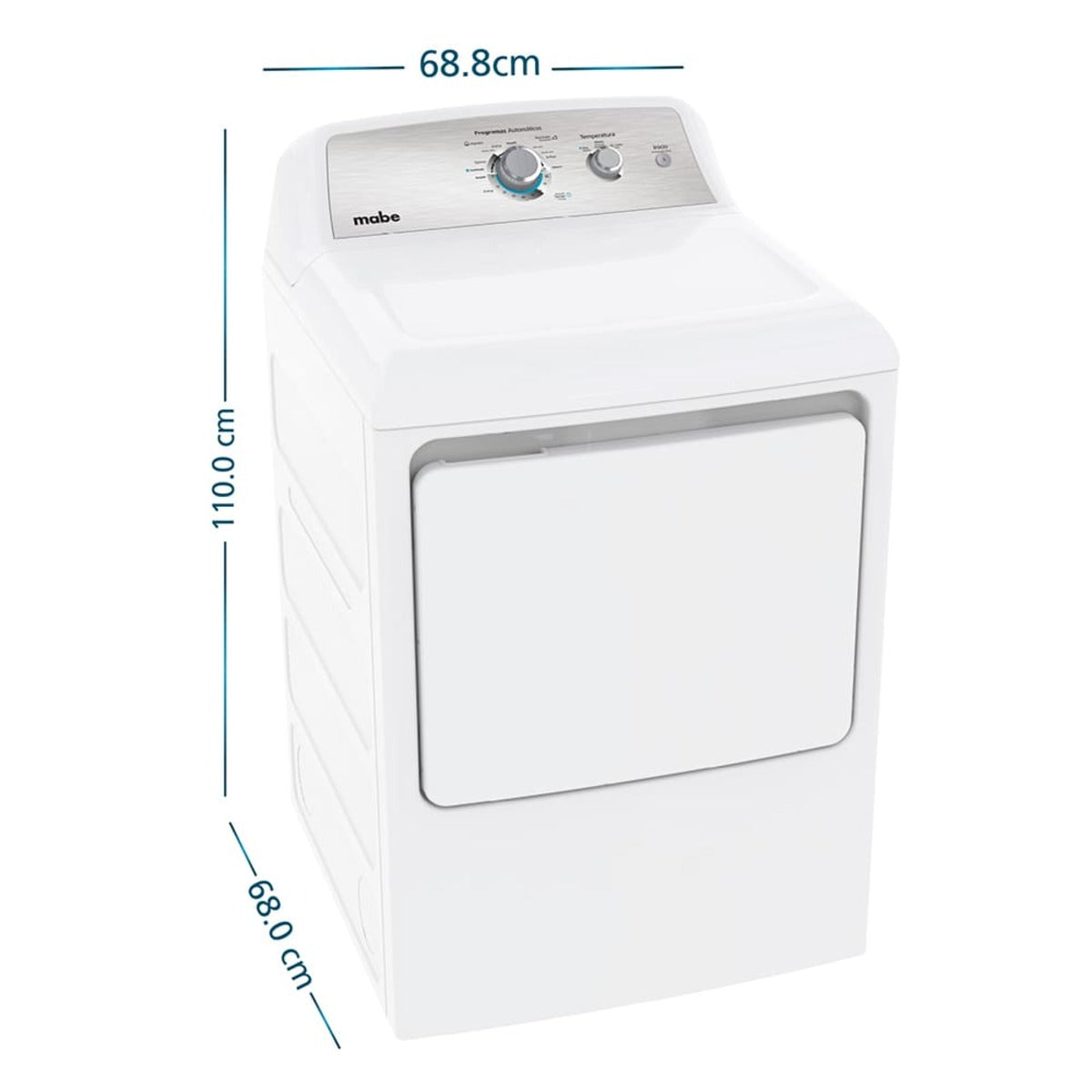 Secadora eléctrica Mabe 20 kg SME26N5MNBCL0, vista isométrica derecha