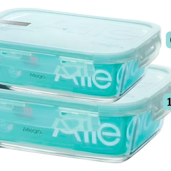 Pack 2 Contenedores Vidrio Herméticos (1000 Y 600 Ml)