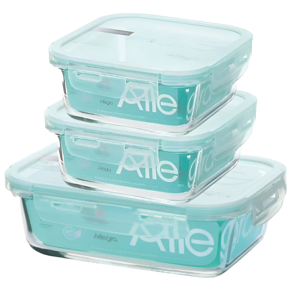 Pack 3 Herméticos Vidrio (600+380+380 Ml) Allegra