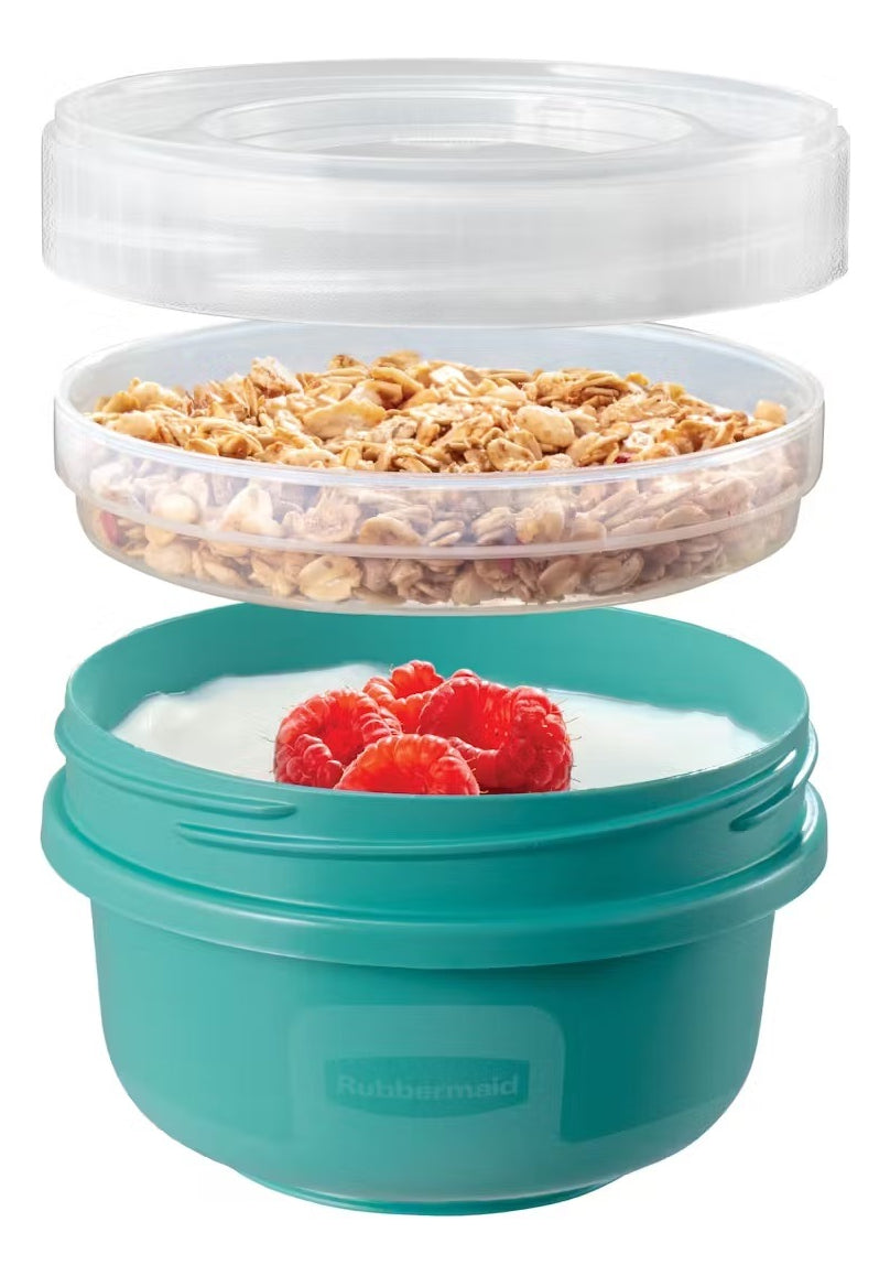 Pack 3 Contenedores Hermético 378ml Ideal Yogurt Y Cereal