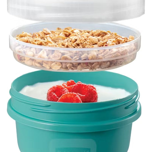 Pack 3 Contenedores Hermético 378ml Ideal Yogurt Y Cereal