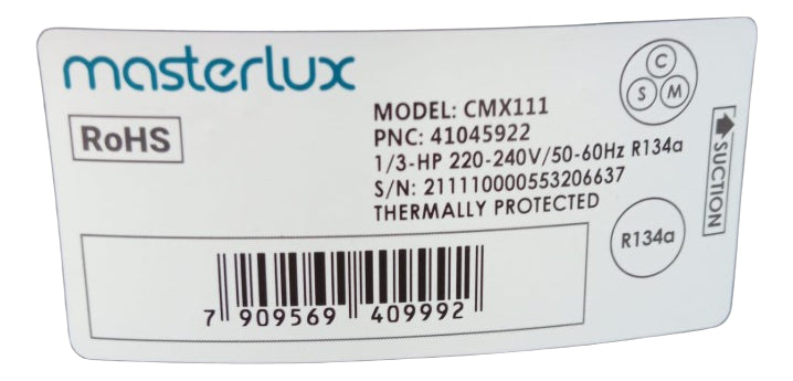 Compresor 1/3 Hp R134a Masterlux