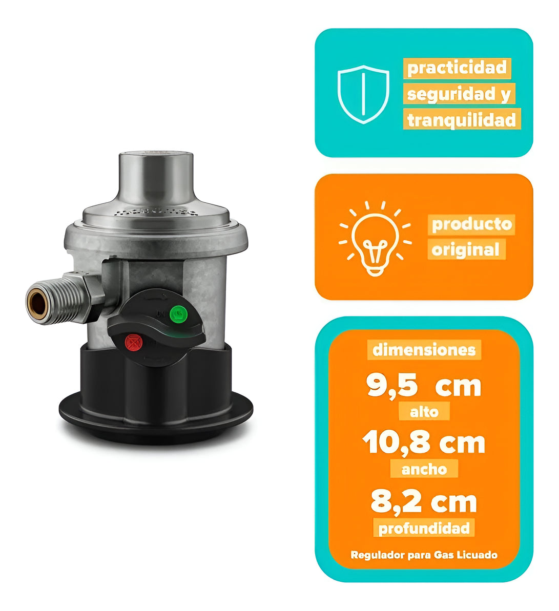 Regulador Para Gas Licuado Mademsa Hasta 15 Kg