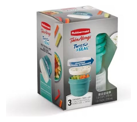 Pack 3 Contenedores Hermético 378ml Ideal Yogurt Y Cereal