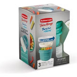 Pack 3 Contenedores Hermético 378ml Ideal Yogurt Y Cereal