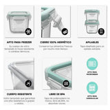 Pack De 10 Mini Herméticos De Vidrio Allegra 210ml