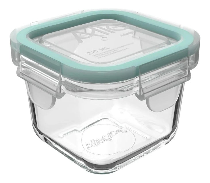 Pack De 10 Mini Herméticos De Vidrio Allegra 210ml