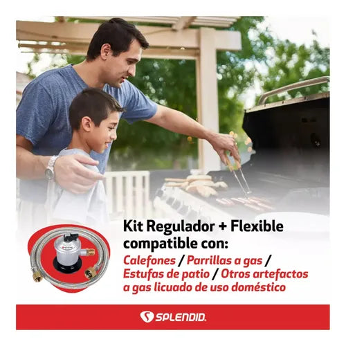 Kit Splendid Regulador De Gas + Flexible 1MT