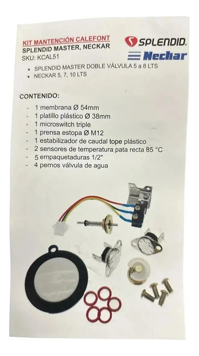 Kit Manten Calefont Splendid Master 5 A 8 L  Neckar 5,7,10 L