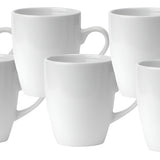 6 Tazas Mug De Ceramica Blanco Bullet 325ml Hallen
