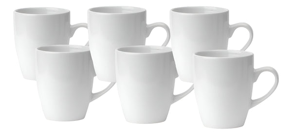 6 Tazas Mug De Ceramica Blanco Bullet 325ml Hallen