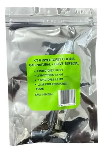 Kit 6 Inyectores Cocina Mabe Gas Natural + Llave Especial