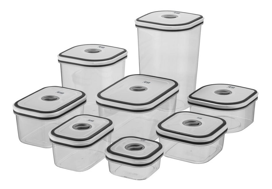Set Contenedores De Plástico Herméticos Fensa 8 Unidades