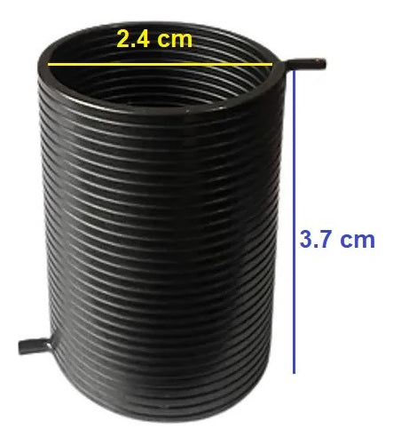 Resorte grande lavadora Fensa Mademsa con medidas de referencia: 2,4 cm de diámetro y 3,7 cm de largo