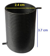 Resorte grande lavadora Fensa Mademsa con medidas de referencia: 2,4 cm de diámetro y 3,7 cm de largo