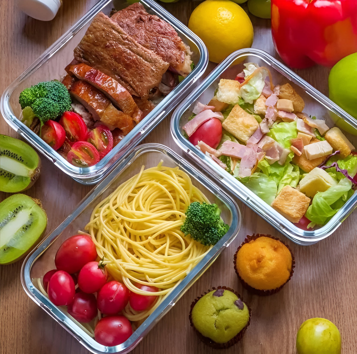 Pack 4 Contenedores Herméticos Vidrio (420+600+750+1000 Ml)