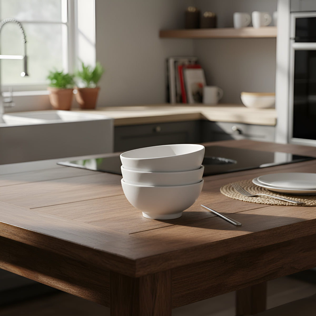 Set 6 Bowl Porcelana Hallen 11,5 Cm Color Blanco