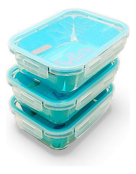 Pack 3 Herméticos De Vidrio De 1000 Ml Allegra