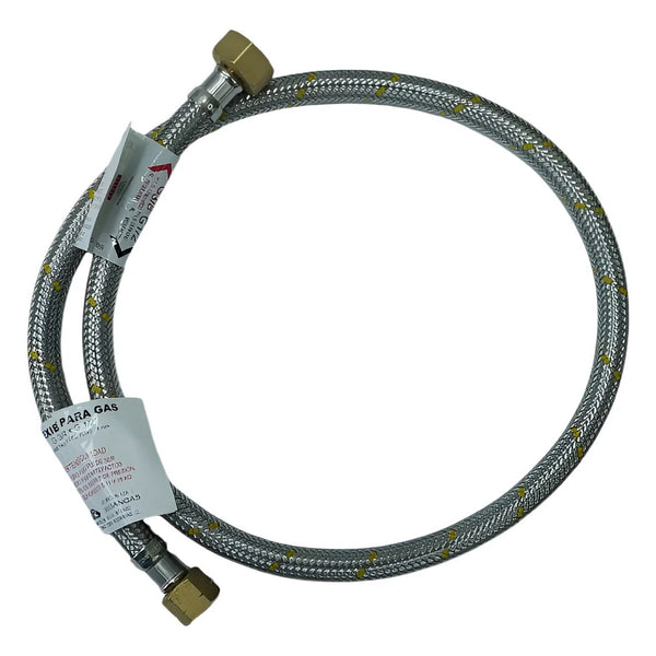 Flexible Gas 1 Mt Conex. Roscada 3/8 Hilo Izq X 1/2 Hilo Der
