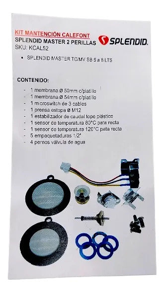 Kit Mantención Calefont Splendid Master 2 Perillas
