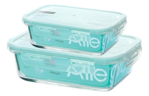 Pack 2 Herméticos De Vidrio Allegra (750 Y 420 Ml)