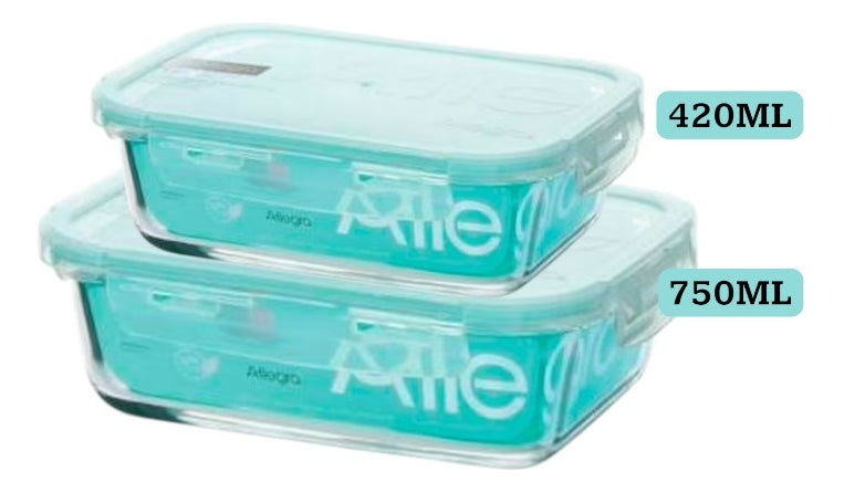 Pack 2 Herméticos De Vidrio Allegra (750 Y 420 Ml)