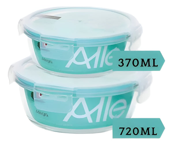 Pack 2 Contenedores Herméticos Vidrio Allegra (720+370 Ml)