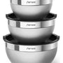 Bowls Acero Inoxidable Fensa 3 Unidades Tapa De Plástico Color Gris