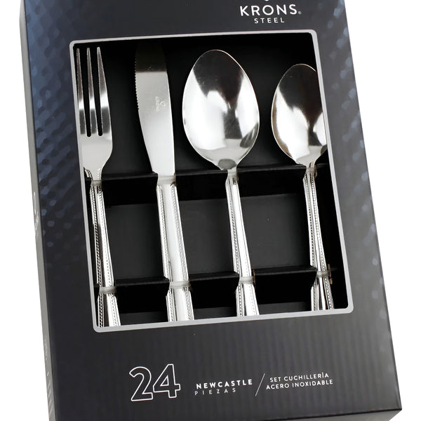 Juego De 24 Piezas De Cuchillería Perlado Krons