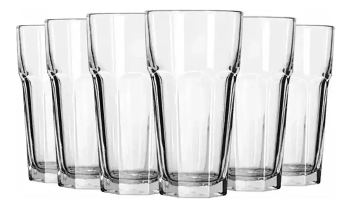 Set 6 Vasos Vidrio Cristar Lisboa Cooler 493 Ml