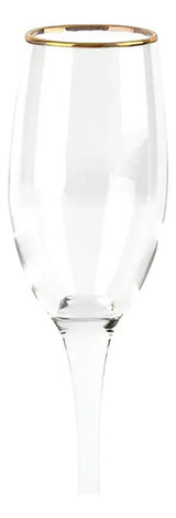 Set 4 Copas Flute Allegra Borde Dorado 180 Ml Transparente