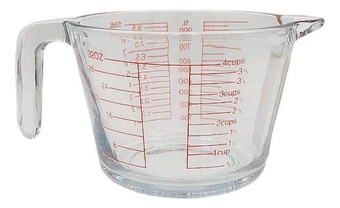 Jarra Medidora De Liquidos 1 Litro Vidrio Templado Allegra Color Transparente