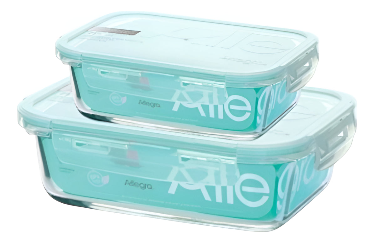 Pack 2 Contenedores Vidrio Herméticos (1000 Y 600 Ml)