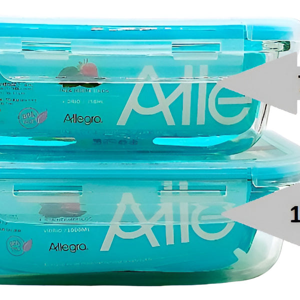 Pack 2 Herméticos De Vidrio Allegra (1000 Y 750 Ml)