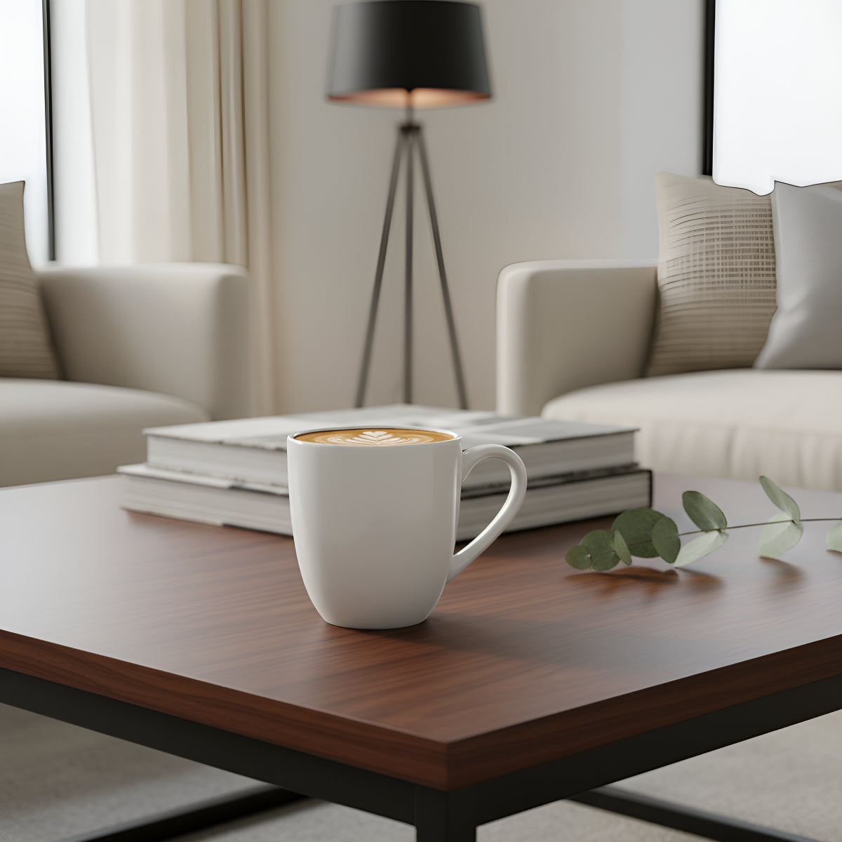 6 Tazas Mug De Ceramica Blanco Bullet 325ml Hallen