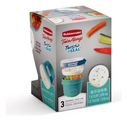Pack 3 Contenedores Hermético 378ml Ideal Yogurt Y Cereal