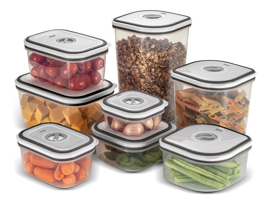 Set Contenedores De Plástico Herméticos Fensa 8 Unidades