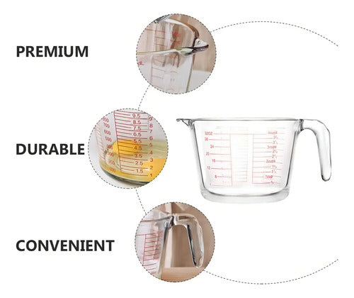 Jarra Medidora De Líquidos 500ML Vidrio Templado Allegra Color Transparente