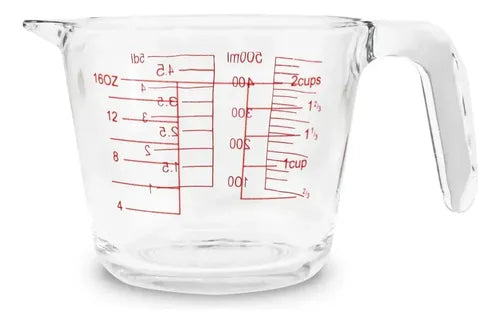 Jarra Medidora De Líquidos 500ML Vidrio Templado Allegra Color Transparente