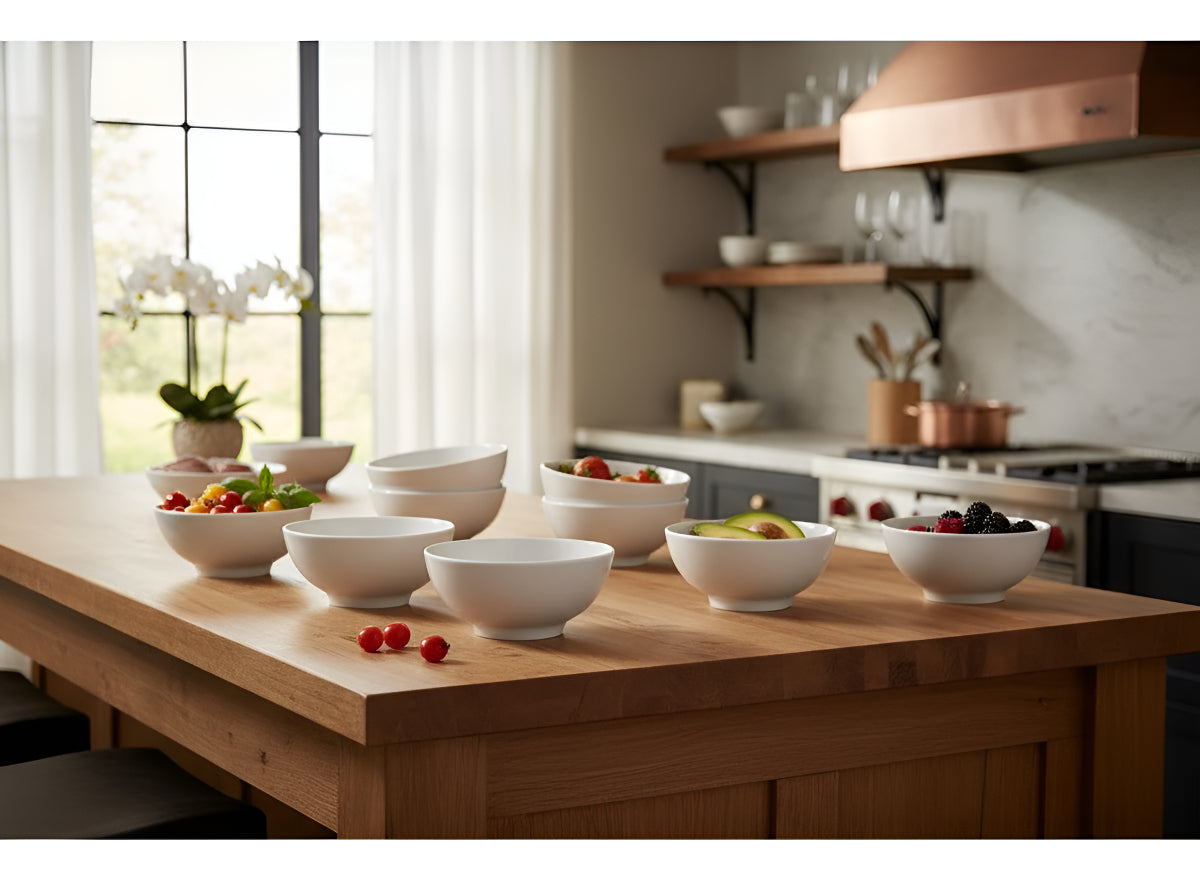 Set 6 Bowl Porcelana Hallen 11,5 Cm Color Blanco