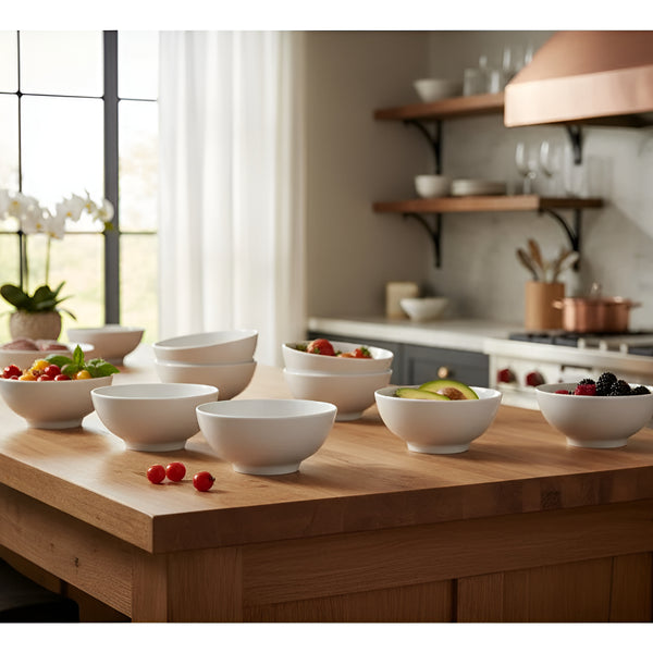 Set 6 Bowl Porcelana Hallen 11,5 Cm Color Blanco