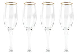 Set 4 Copas Flute Allegra Borde Dorado 180 Ml Transparente
