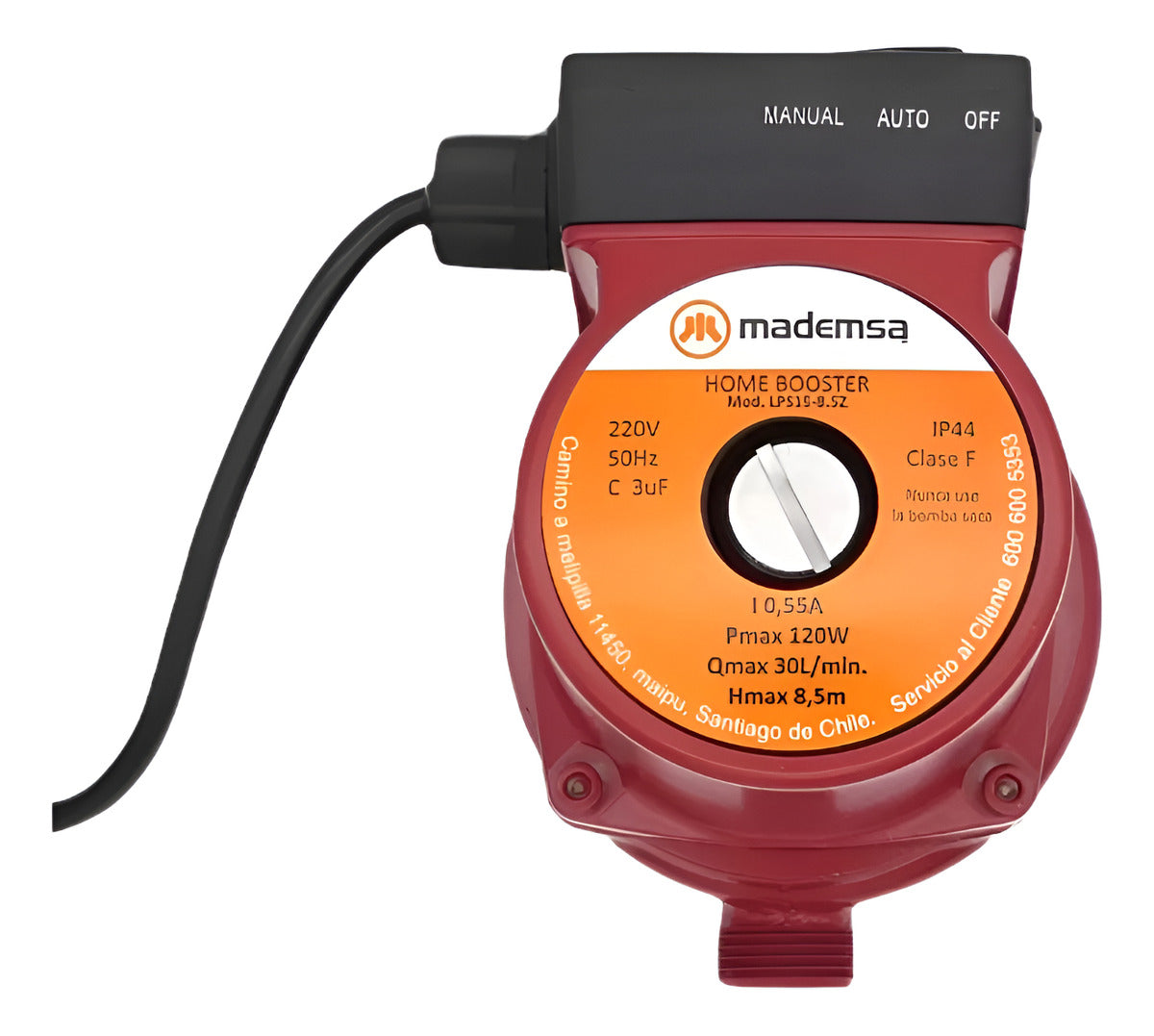 Bomba De Agua O Presurizadora Mademsa Brs120 26l/m 3/4 Nueva