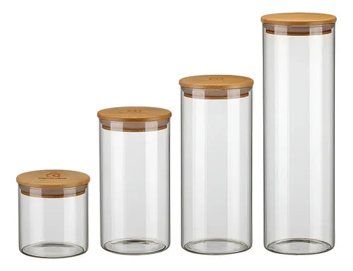 Juego De 4 Ollas Herméticas | Electrolux Bamboo Lid Vidrio