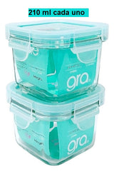Pack 6 Potes Vidrio Herméticos Pequeños (150+165+210 Ml)*2