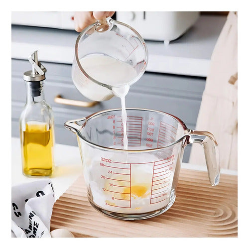 Jarra Medidora De Líquidos 500ML Vidrio Templado Allegra Color Transparente