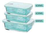 Pack 3 Herméticos De Vidrio (600+420+420 Ml) Allegra