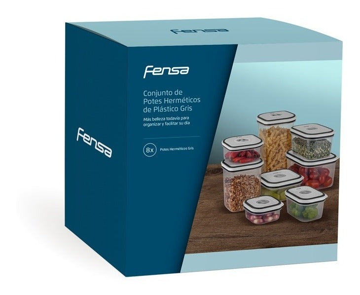 Set Contenedores De Plástico Herméticos Fensa 8 Unidades