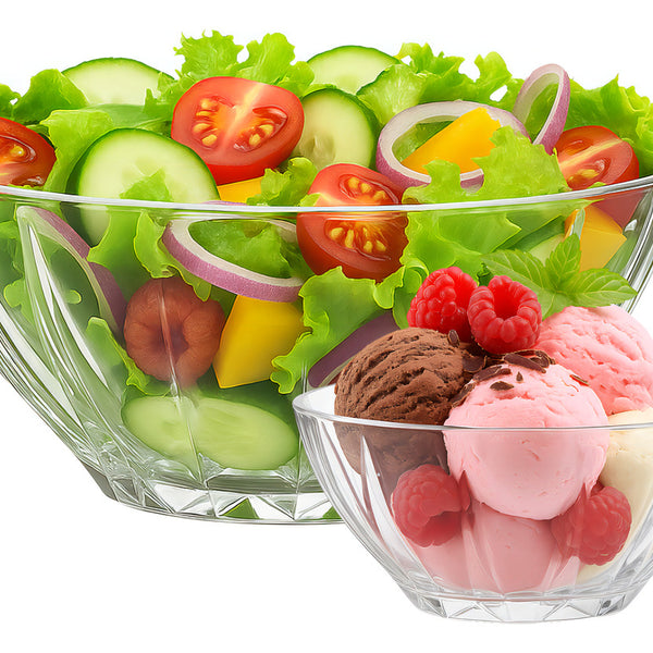 1 Ensaladera 1.85cc + 6 Bowls 350cc Vidrio Allegra Color Transparente Arganda